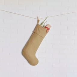 VHC Brands 20 in. Natural Cotton Burlap Christmas Stocking - Farmhouse Holiday Decor thumbnail 2