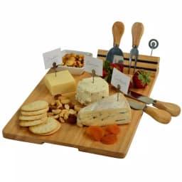 Unbranded Picnic at Ascot Windsor Hardwood Cheese Board Set with Ceramic Bowl, 4 Tools, and Markers thumbnail 4