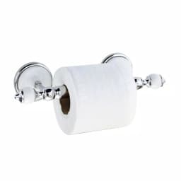 MODONA ARORA Toilet Paper Holder - White Porcelain & Polished Chrome Stainless Steel Roller thumbnail 1