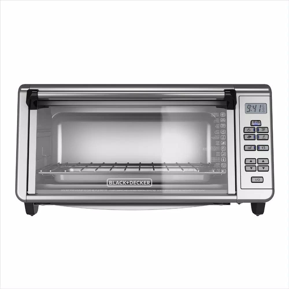BLACK+DECKER 1550W Extra-Wide Digital Convection Toaster Oven, 8-Slice, Stainless Steel