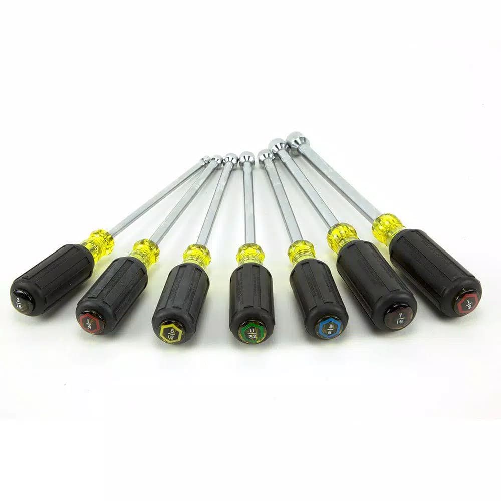 Klein Tools 7-Piece Hollow Shaft Nut Driver Set with Cushion-Grip Handles
