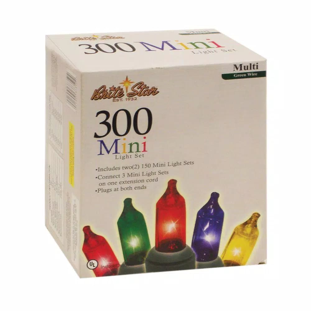 Brite Star 300-Light Multi-Color Incandescent String Light Set (Set of 2)