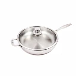 Swiss Diamond Premium Clad 5.3 qt. Stainless Steel Saute Pan with Glass Lid, 12.5 inch thumbnail 1