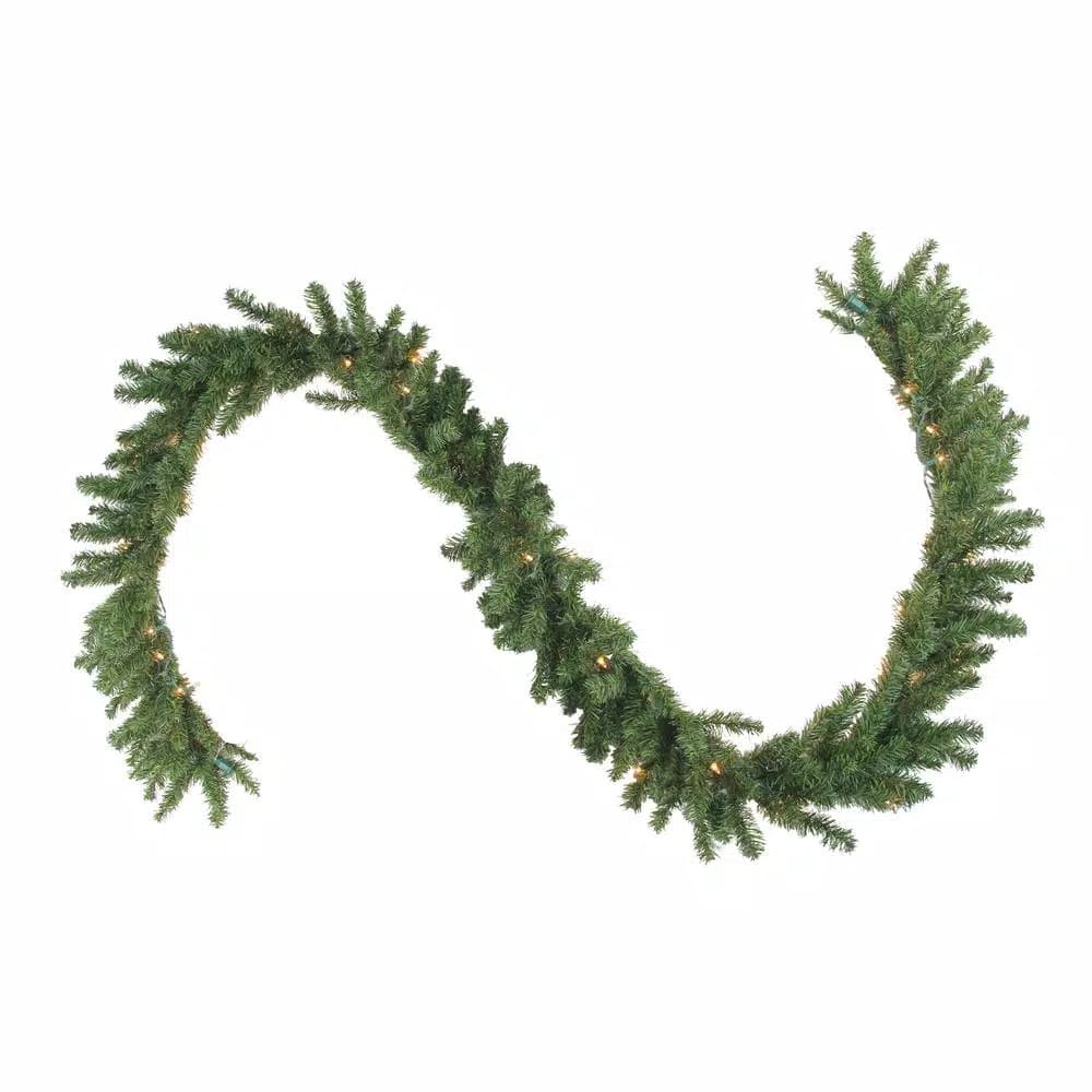 Northlight 9 ft. Pre-Lit Canadian Pine Artificial Christmas Garland with 50 Clear Mini Lights
