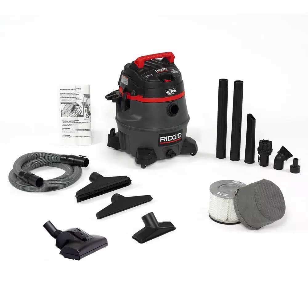 RIDGID 14 Gallon 2-Stage HEPA Commercial Wet/Dry Shop Vacuum, 11.5 Amp