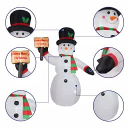 JOYDECOR 8 ft. Pre-Lit LED Snowman Christmas Inflatable with Board for Outdoor Holiday Decor thumbnail 7