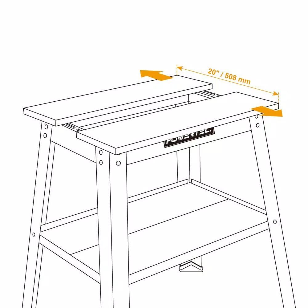 POWERTEC UT1002 Universal Heavy-Duty Tool Stand with Expandable MDF Split Top