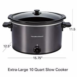 Hamilton Beach 10 Quart Slow Cooker with Folding Handles, Black thumbnail 2