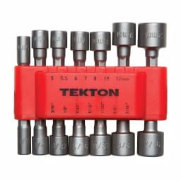 TEKTON 14-Piece Quick-Change Power Nut Driver Bit Set, 3/16-7/16 in. and 5-12 mm thumbnail 7