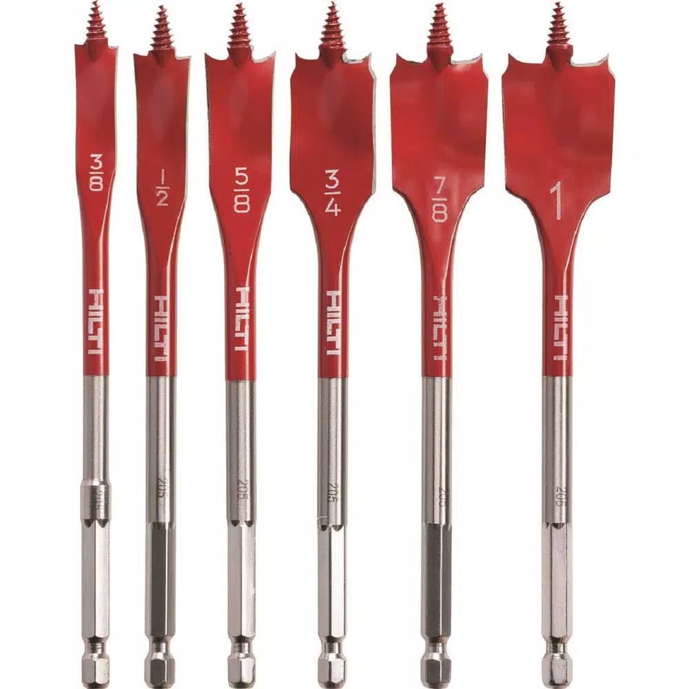 Hilti High Speed Wood Spade Bit Set, 6-Piece