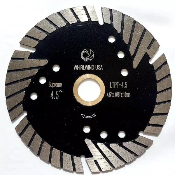 Whirlwind USA 4-1/2 in. Turbo Segmented Diamond Saw Blade for Granite, Marble, and Concrete