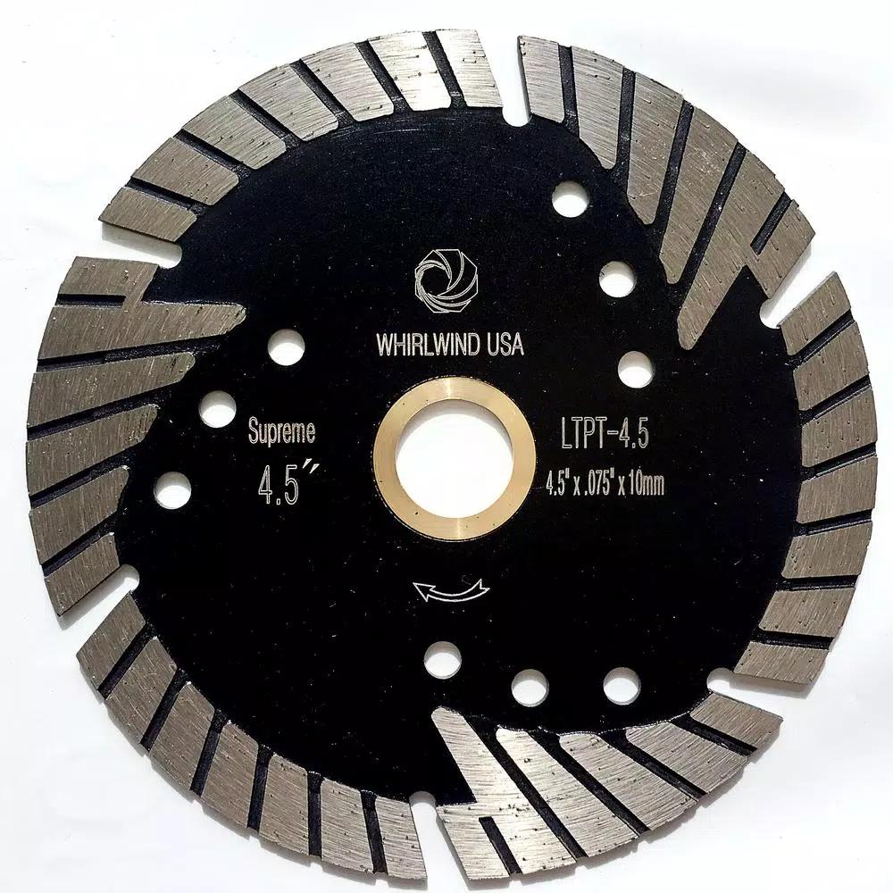 Whirlwind USA 4-1/2 in. Turbo Segmented Diamond Saw Blade for Granite, Marble, and Concrete