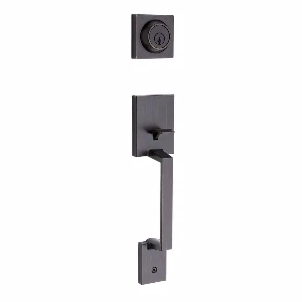 Kwikset Amador Single Cylinder Handleset, Venetian Bronze, Microban Antimicrobial Technology
