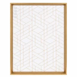 Kate and Laurel Calter Gold Geo Magnetic Memo Board - Gold and White Geometric Patterned Wall Organizer thumbnail 2