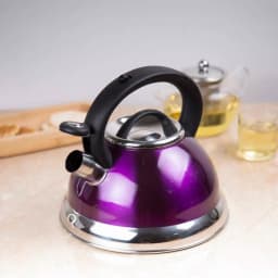 Creative Home Alexa 12-Cup Stainless Steel Whistling Tea Kettle with Aluminum Capsulated Bottom - Purple thumbnail 6