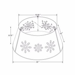 Glitzhome 21.65 in. Snowflake Diecut Metal Tree Collar with Light String thumbnail 7