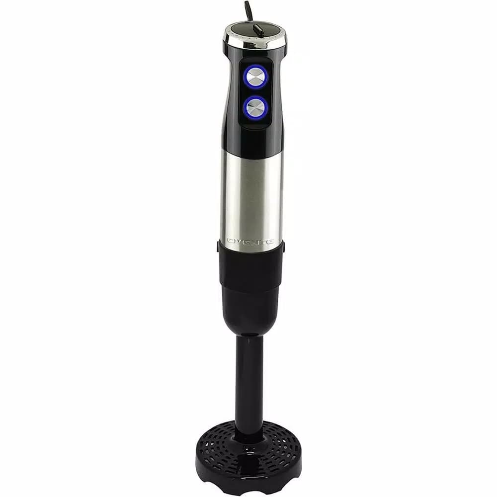 Ovente 6-Speed Hand Blender Potato Masher Attachment, Black
