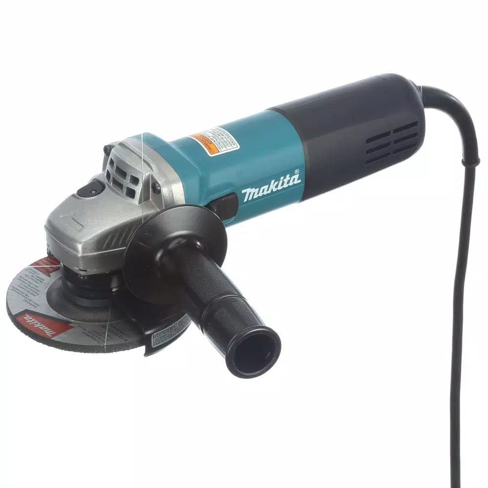 Makita 4-1/2 in. Corded Angle Grinder, 7.5 Amp, 11,000 RPM with Grinding Wheel