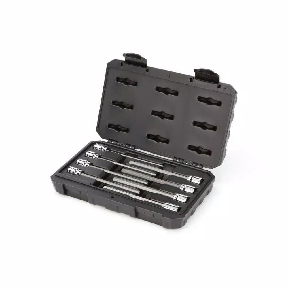 TEKTON 3/8 in. Drive Long Hex Bit Socket Set, 8-Piece SAE