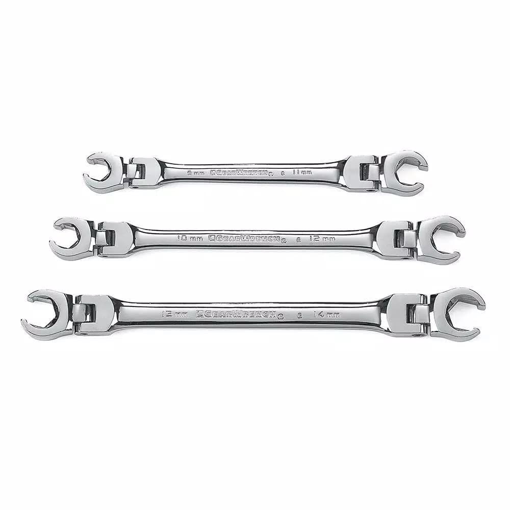 GearWrench Metric Flex Flare Nut Wrench Set, 3-Piece