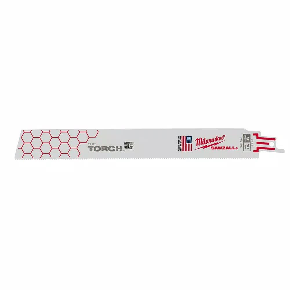 Milwaukee TORCH 9 in. 18 TPI Metal Cutting Reciprocating Saw Blades, 5-Pack