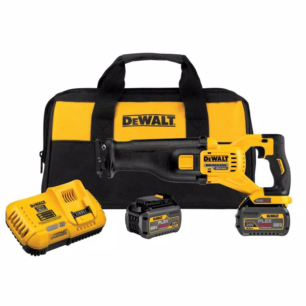DEWALT DCS388T2 FLEXVOLT 60V MAX Cordless Brushless Reciprocating Saw Kit with (3) 6.0 Ah Batteries