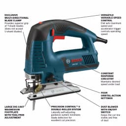 Bosch JS572EK 7.2 Amp Corded Variable Speed Top-Handle Jig Saw Kit with Blades and Carrying Case thumbnail 2