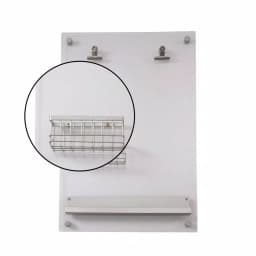 LITTON LANE Silver Acrylic Memo Board with Wire Basket and Pen Holder - Modern Wall Mounted Organizer thumbnail 3