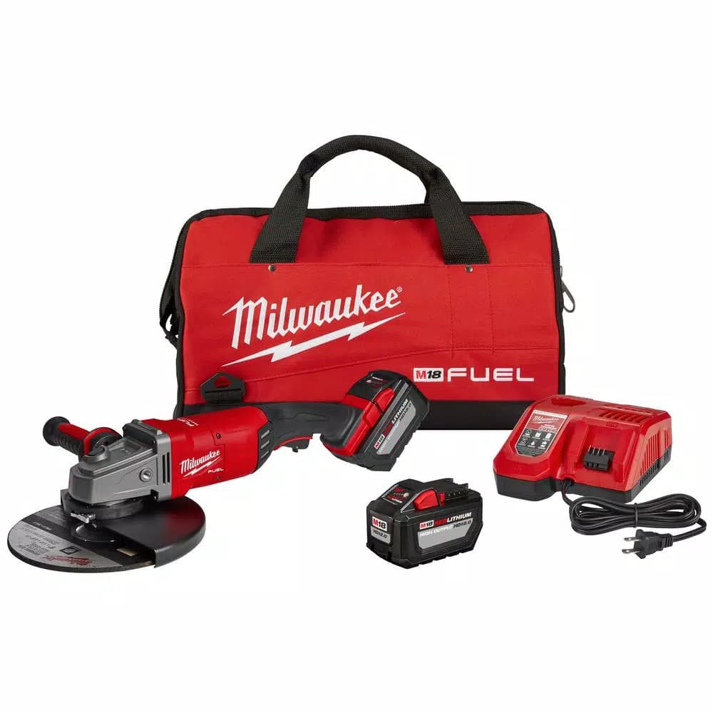 Milwaukee M18 FUEL 7/9 in. Brushless Cordless Large Angle Grinder Kit w/ (2) 12.0 Ah Batteries & Rapid Charger