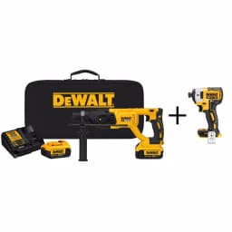 DEWALT 20V MAX XR Brushless 1 in. SDS Plus D-Handle Rotary Hammer Kit with (2) 4 Ah Batteries & Impact Driver thumbnail 1