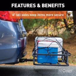 CURT 48 in. x 20 in. Steel Basket Style Hitch Cargo Carrier, 500 lb. Capacity, 2 in. Receiver with Adapter thumbnail 7