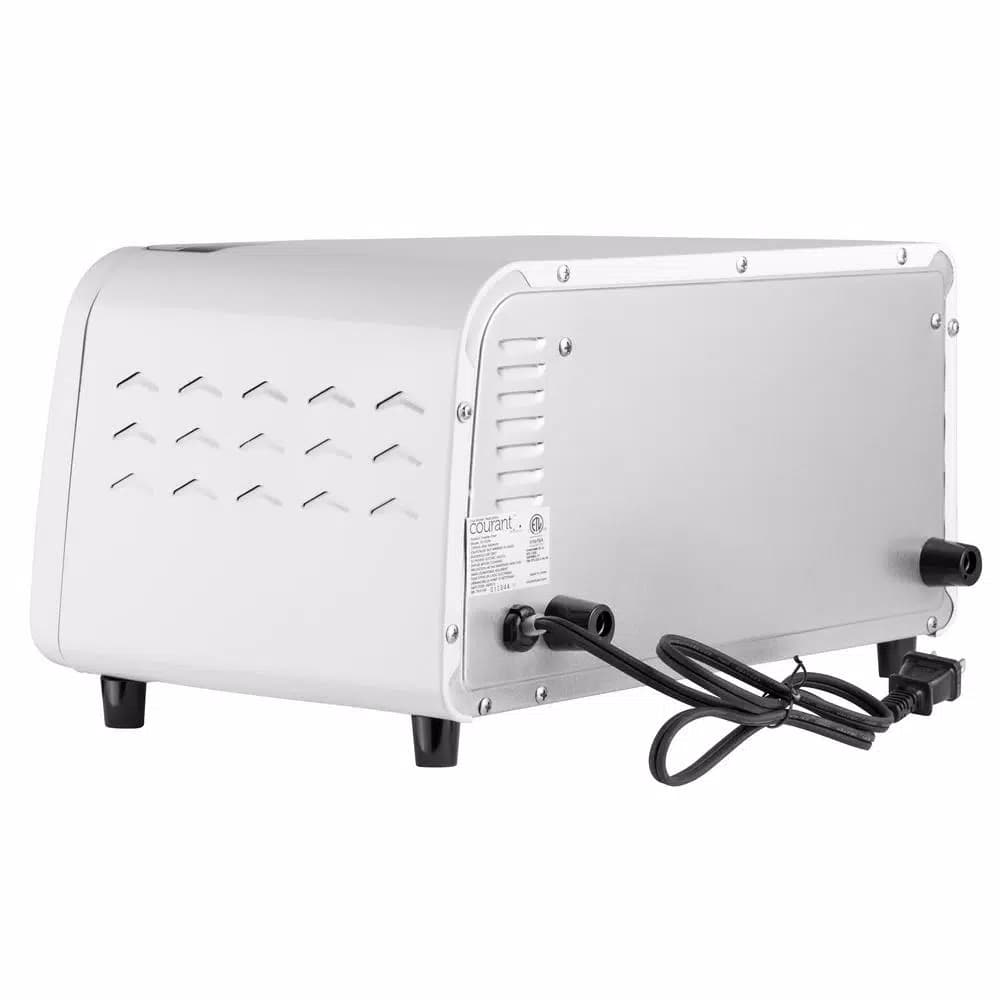 Courant 4-Slice White Countertop Toaster Oven with Bake and Broil Functions