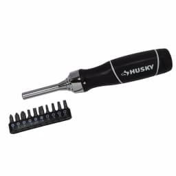 Husky 10-Piece Ratcheting Screwdriver Set with Slotted, Phillips, and Tamper Resistant Torx Bits thumbnail 1