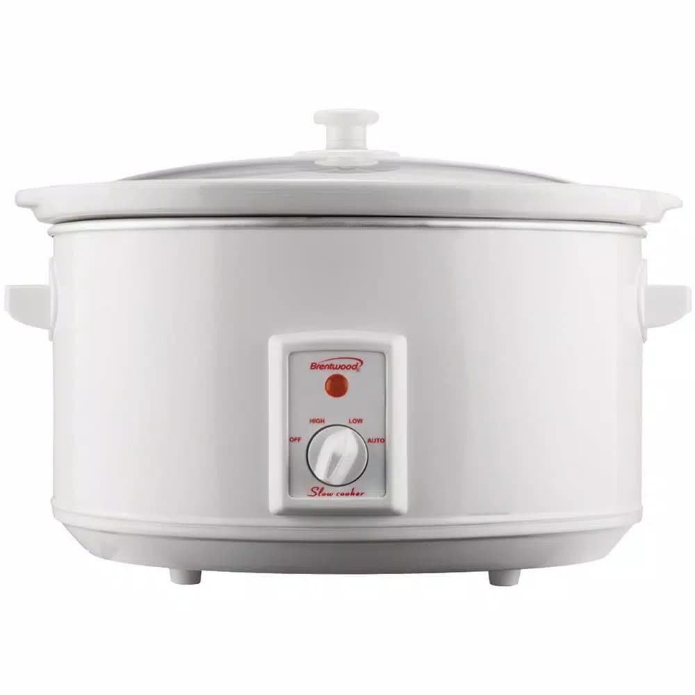 Brentwood Appliances Brentwood 8 Qt. White Slow Cooker with Removable Ceramic Pot and Glass Lid