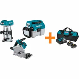 Makita 18V LXT Brushless Router, 6-1/2 in. Plunge Circular Saw & 2 Gal. Vacuum Combo Kit with 5.0 Ah Battery & Charger thumbnail 1