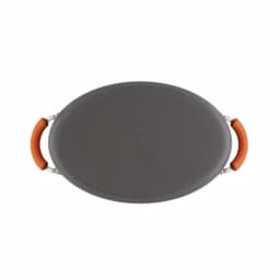 Rachael Ray 8-Quart Hard-Anodized Aluminum Nonstick Pasta Pot with Glass Lid, Orange and Gray thumbnail 3