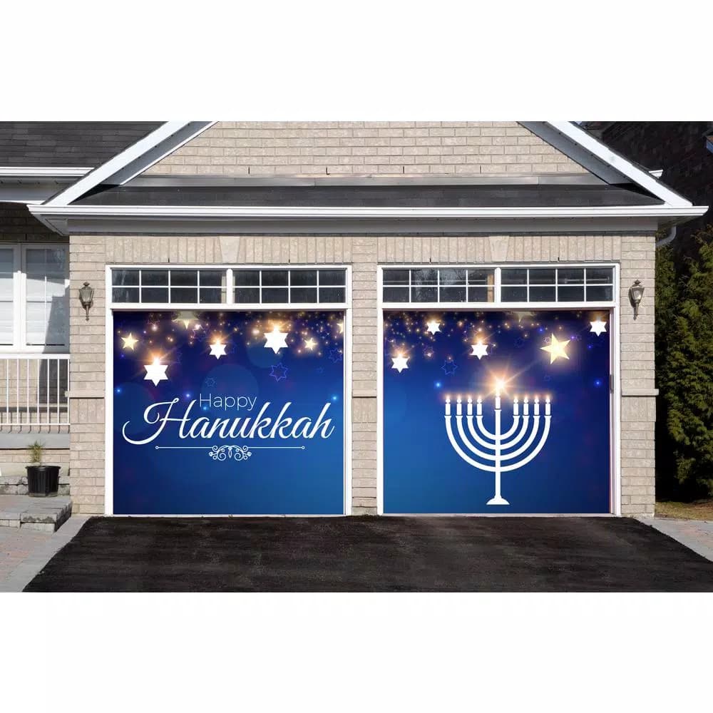 My Door Decor 7 ft. x 8 ft. Hanukkah Menorah Garage Door Mural Banner