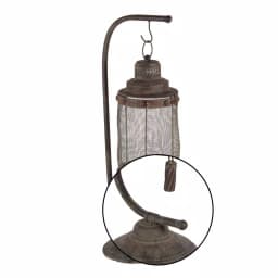 LITTON LANE 28 in. x 8 in. Iron Suspended Cage Candle Holder - Black Industrial Rustic Lantern thumbnail 3