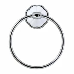MODONA FLORA Towel Ring - White Porcelain and Polished Chrome Hand Towel Holder thumbnail 2