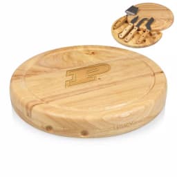 TOSCANA Purdue Boilermakers Circo Rubberwood Cheese Board Set with 4 Stainless Steel Tools thumbnail 2