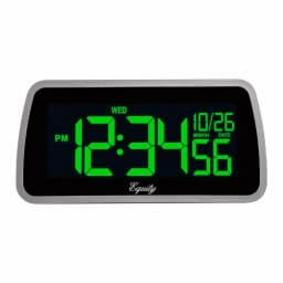 Equity by La Crosse Digital 6 x 4 in. LCD Interchangeable Color Display Alarm Clock - Silver thumbnail 4