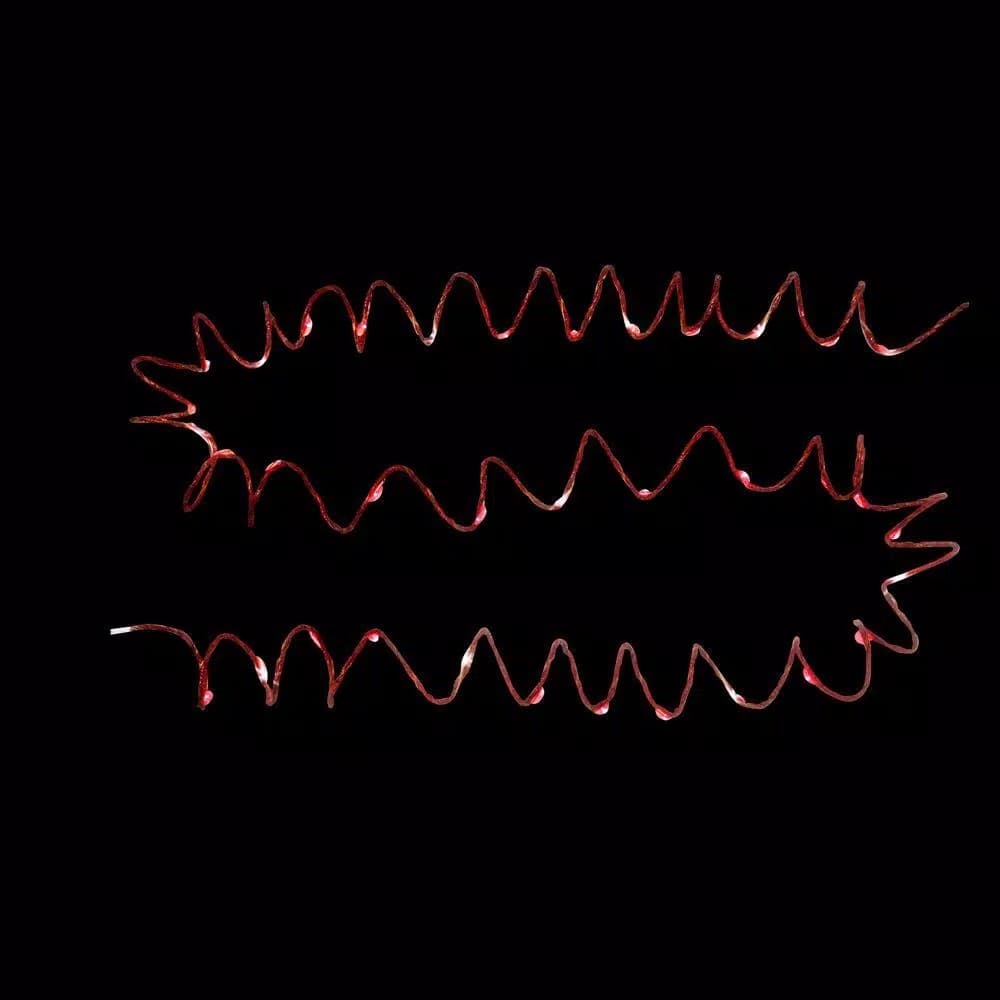 Starlite Creations 12 ft. Pre-Lit Red LED Single Braided Garland, Battery Operated (Bundle of 2)
