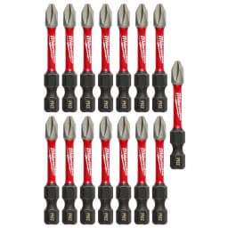 Milwaukee SHOCKWAVE 2 in. Phillips #2 Impact Duty Steel Driver Bits, 15-Pack thumbnail 1