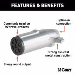 CURT 7-Way Round Trailer Connector Plug - Male End thumbnail 5
