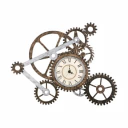 Unbranded Industrial Gear Wall Art with Analog Clock - Hand Painted Metal Sprocket Sculpture thumbnail 1