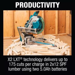 Makita 18V X2 LXT 36V 12 in. Brushless Dual-Bevel Sliding Compound Miter Saw Kit with Brad & Finish Nailers thumbnail 8