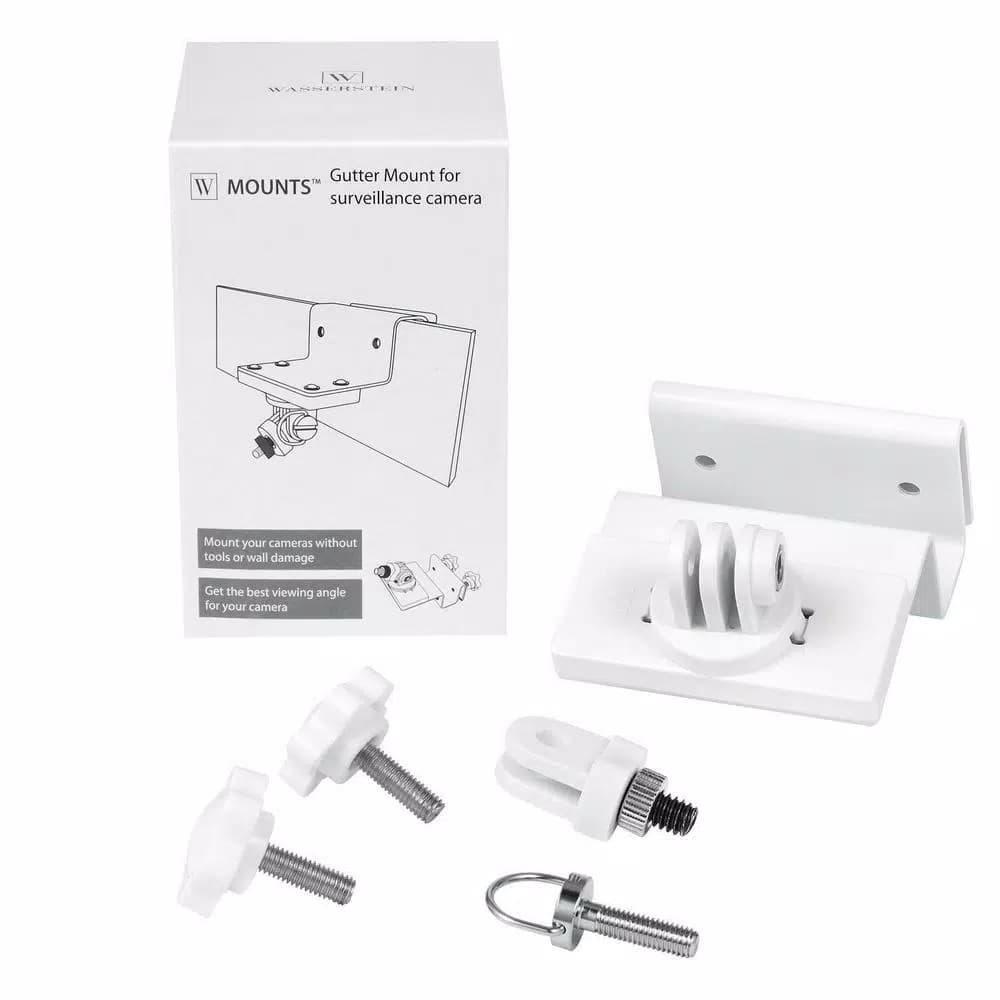 Wasserstein Weatherproof Gutter Mount for Arlo Pro, Ultra, Go, and Essential Cameras (White)