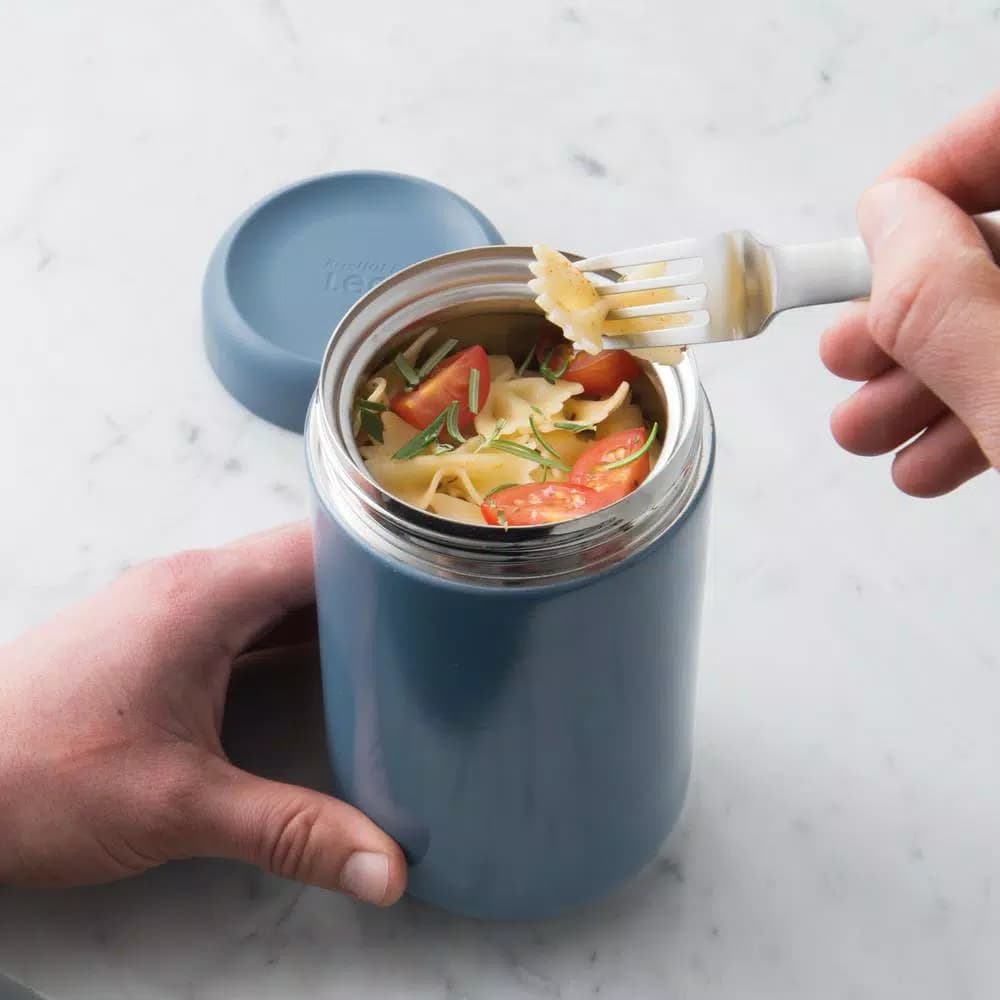 BergHOFF Leo .79 Qt. Blue Leak-Proof Stainless Steel Food Container