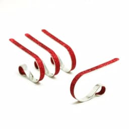 Original MantleClip Red Glitter Steel MantleClip Stocking Holder, 2.5 in. (4-Pack) thumbnail 1