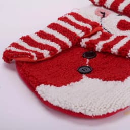 Glitzhome 20 in. Handmade 3D Snowman Christmas Stocking - Red & White Hooked Holiday Decor thumbnail 3